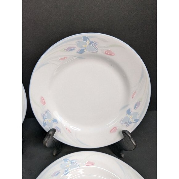 Fresh Flowers by Excel Iris Set of 4 Porcelain Floral 7 Inch Salad Plates - Picture 5 of 11